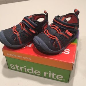 Stride Rite Baby Riff Navy/Orange Boys 4W